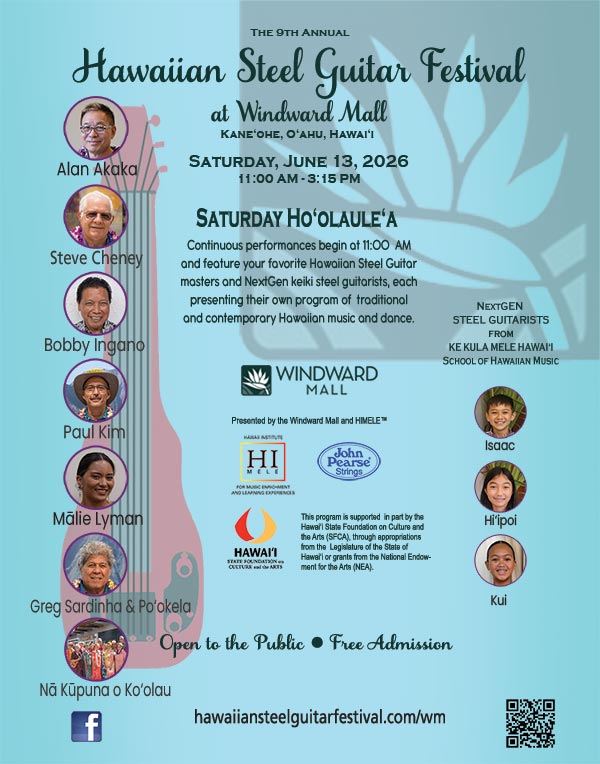 2026 Hawaiian Steel Guitar Festival at Windward Mall Poster